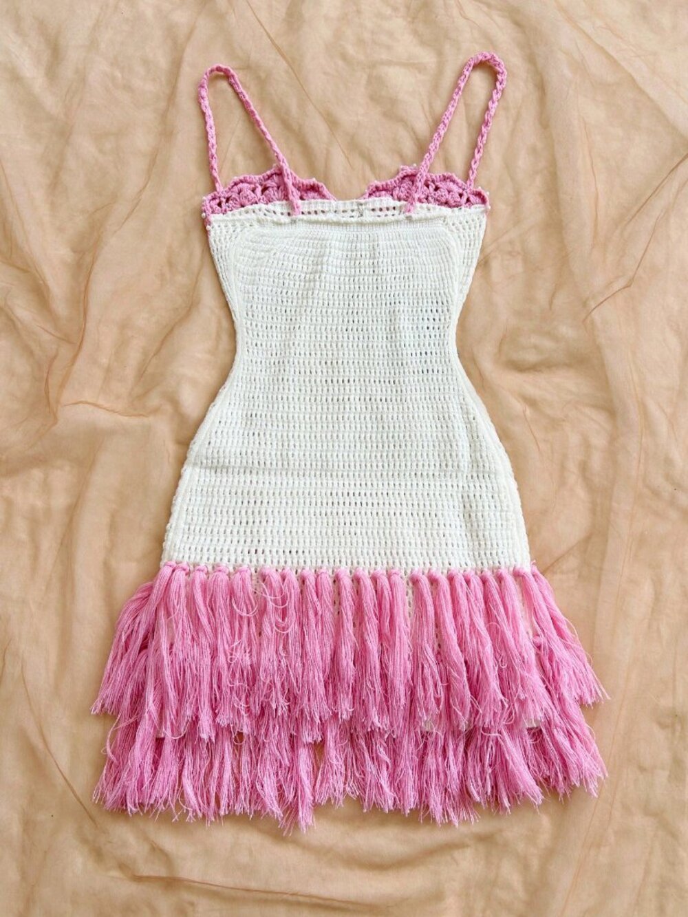 Multicolor Casual Women's Shell-Shaped Bustier Tassel Hem Mini Dress - Picture 2 of 8